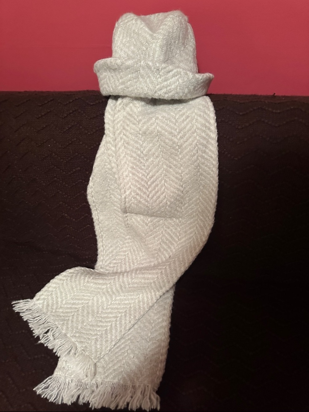 Cozy Women's Ivory Knit Hat and Scarf Set